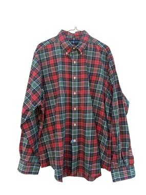 Ralph Lauren Classic Fit Plaid Button-Up Shirt XL Fall Holiday Casual Preppy